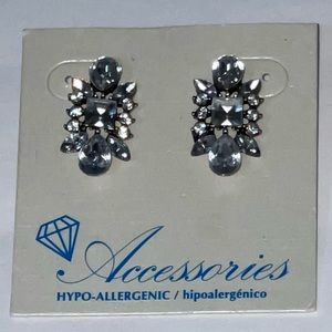 Accessories Hypo-Allergenic Clear Pierced Earrings